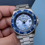 Citizen Mechanical Automatic Blue Dial Silver Steel Strap Watch for Men - NJ0178-81M