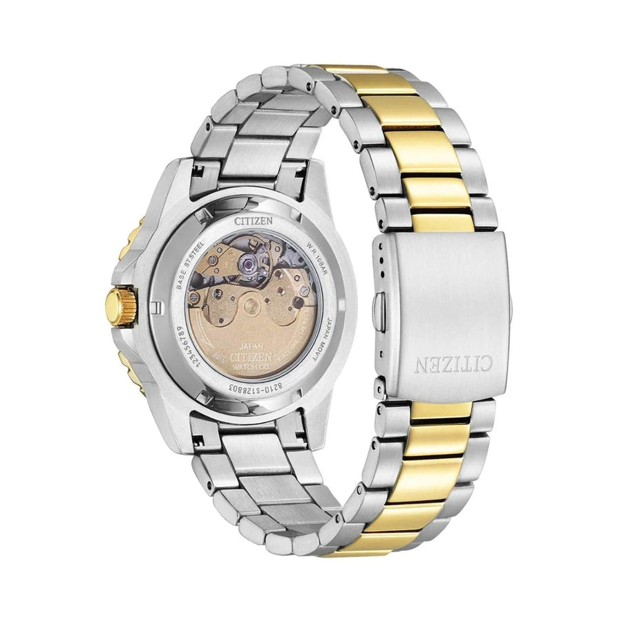Citizen Mechanical Automatic Blue Dial Two Tone Steel Strap Watch for Men - NJ0174-82L