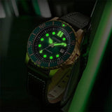 Citizen Mechanical Automatic Green Dial Brown Leather Strap Watch for Men - NJ0173-18X