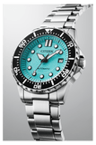 Citizen Mechanical Automatic Turquoise Dial Silver Steel Strap Watch for Men - NJ0170-83X