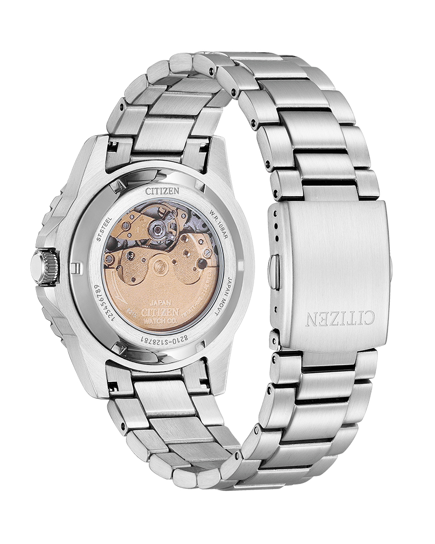 Citizen Mechanical Automatic White Dial Silver Steel Strap Watch for Men - NJ0171-81A