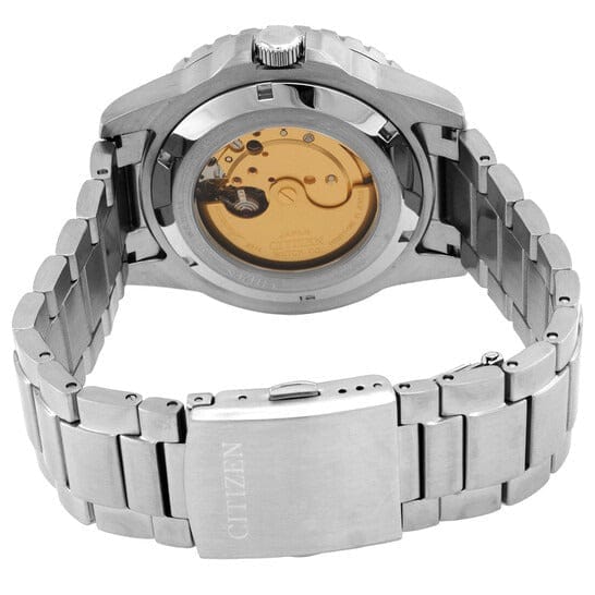 Citizen Mechanical Automatic Yellow Dial Silver Steel Strap Watch for Men - NJ0170-83Z