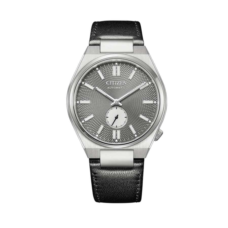Citizen Tsuyosa Automatic Grey Dial Black Leather Strap Watch for Men - NK5010-01H