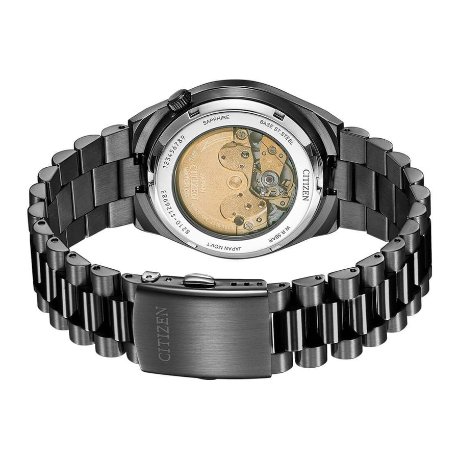 Citizen Tsuyosa Automatic Camouflage Black Dial Black Steel Strap Watch For Men - NJ0155-87E