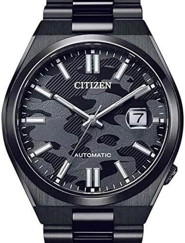 Citizen Tsuyosa Automatic Camouflage Black Dial Black Steel Strap Watch For Men - NJ0155-87E