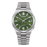 Citizen Tsuyosa Automatic Camouflage Green Dial Silver Steel Strap Watch For Men - NJ0159-86X