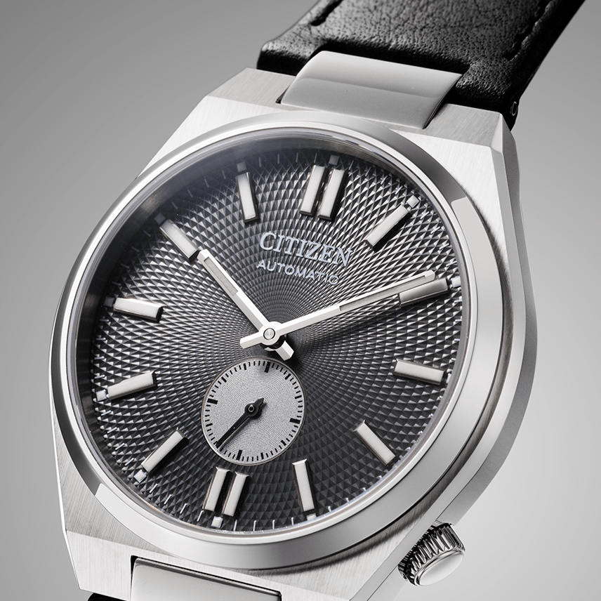 Citizen Tsuyosa Automatic Grey Dial Black Leather Strap Watch for Men - NK5010-01H