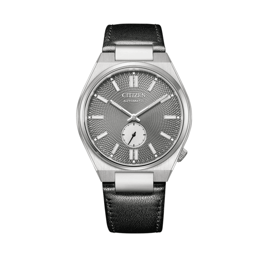 Citizen Tsuyosa Automatic Grey Dial Black Leather Strap Watch for Men - NK5010-01H