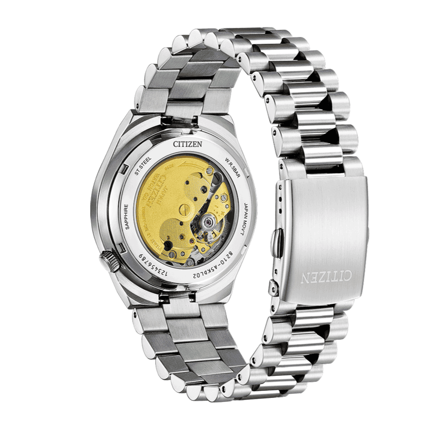 Citizen Tsuyosa Automatic Orange Dial Silver Steel Strap Watch For Men - NJ0151-88Z