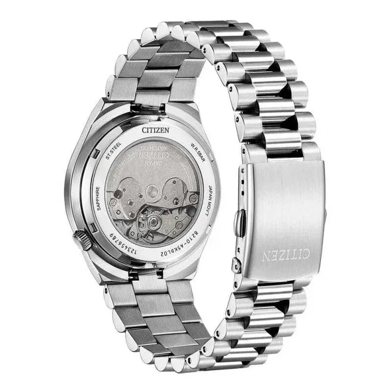 Citizen Tsuyosa Automatic Salmon Orange Dial Silver Steel Strap Watch For Men - NJ0159-86Z