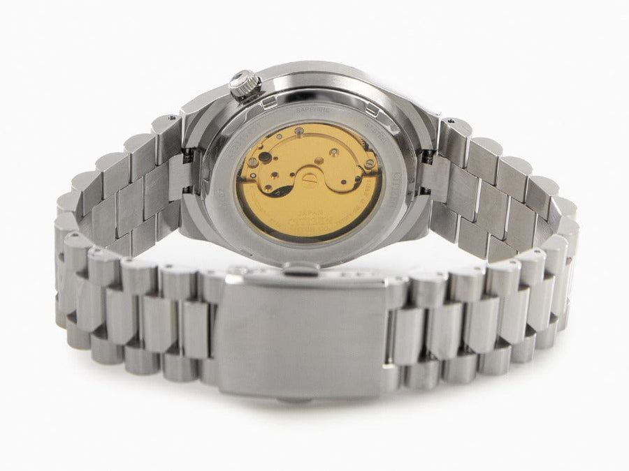 Citizen Tsuyosa Automatic Salmon Orange Dial Silver Steel Strap Watch For Men - NJ0159-86Z