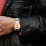 Citizen Tsuyosa Automatic Salmon Orange Dial Silver Steel Strap Watch For Men - NJ0159-86Z