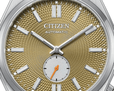 Citizen Tsuyosa Automatic Titanium Yellow Dial Silver Steel Strap Watch For Men - NK5010-51X