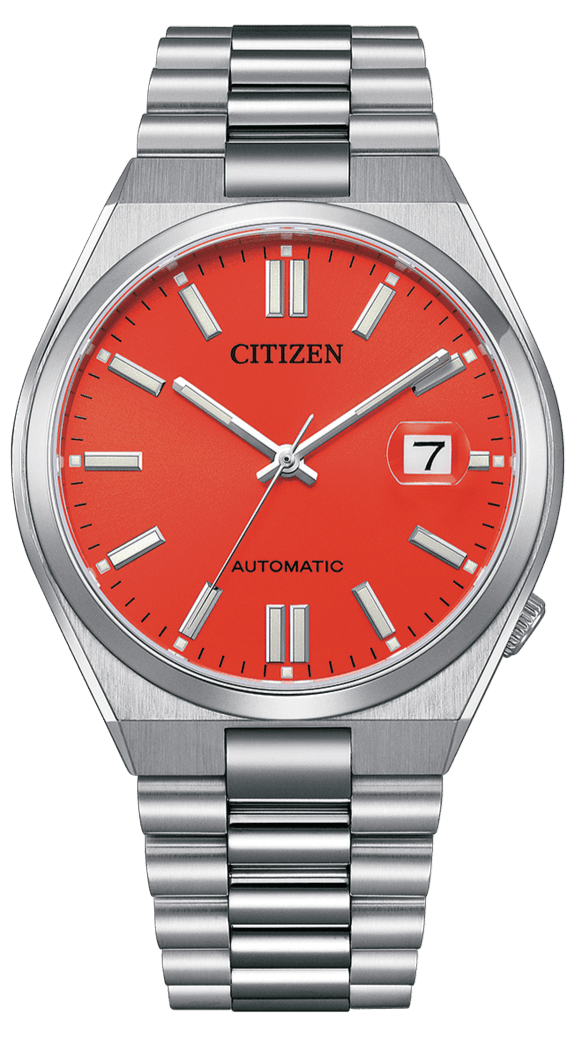 Citizen x Pantone Automatic Blazing Red Dial Silver Steel Strap Watch For Men - NJ0158-89W