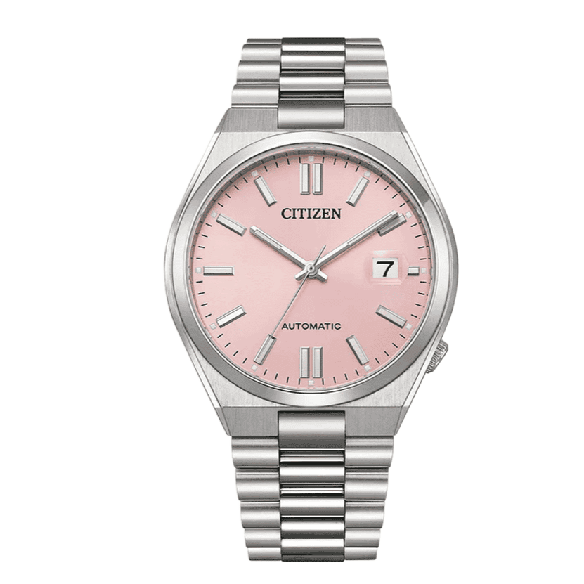 Citizen x Pantone Automatic Dreamy Pink Dial Silver Steel Strap Watch For Men - NJ0158-89X