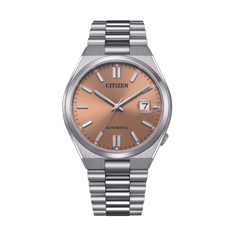 Citizen x Pantone Automatic Warm Sand Dial Silver Steel Strap Watch For Men - NJ0158-89Y