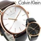 Calvin Klein Posh Silver Dial Brown Leather Strap Watch for Men - K8Q316G6