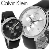 Calvin Klein High Noon Chronograph White Dial Black Leather Strap Watch for Men - K8M271C6