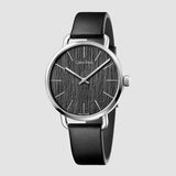 Calvin Klein Even Black Dial Black Leather Strap Watch for Women - K7B211C1