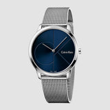 Calvin Klein Minimal Blue Dial Silver Mesh Bracelet Watch for Men - K3M2112N