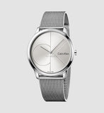 Calvin Klein Minimal SIlver Dial Silver Mesh Bracelet Watch for Women - K3M221Y6