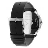 Calvin Klein Minimal Silver Dial Black Leather Strap Watch for Men - K3M211CY