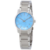 Calvin Klein City Mother of Pearl Blue Dial Silver Steel Strap Watch for Women - K2G2314X