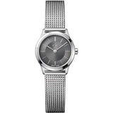 Calvin Klein Minimal Grey Dial Silver Mesh Bracelet Watch for Women - K3M231Y3