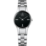 Calvin Klein Simplicity Black Dial Silver Steel Strap Watch for Women - K4323104