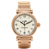 Coach Madison White Dial Rose Gold Steel Strap Watch for Women - 14502395