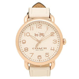 Coach Delancey White Dial White Leather Strap Watch for Women - 14502716