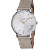 Coach Perry White Dial Beige Leather Strap Watch for Women - 14503157