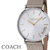 Coach Perry White Dial Beige Leather Strap Watch for Women - 14503157