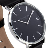 Coach Charles Black Dial Black Leather Strap Watch for Men - 14602149