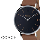 Coach Charles Black Dial Brown Leather Strap Watch for Men - 14602155