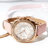 Coach Boyfriend Mother of Pearl White Dial Pink Leather Strap Watch for Women - 14503151