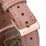 Coach Boyfriend Mother of Pearl White Dial Pink Leather Strap Watch for Women - 14503151