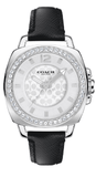 Coach Boyfriend Silver Dial Black Leather Strap Watch for Women - 14503152