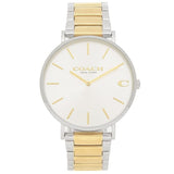 Coach Business Analog Silver Dial Two Tone Steel Strap Watch for Men - 14602432