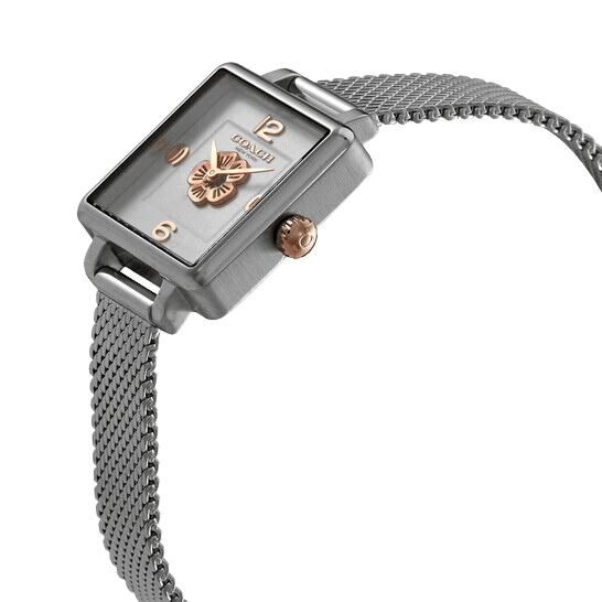 Coach Cass White Dial Silver Mesh Bracelet Watch for Women - 14503697
