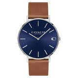 Coach Charles Blue Dial Brown Leather Strap Watch for Men - 14602151