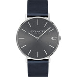 Coach Charles Grey Dial Black Leather Strap Watch for Men - 14602150