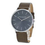 Coach Charles Grey Dial Brown Leather Strap Watch for Men - 14602153