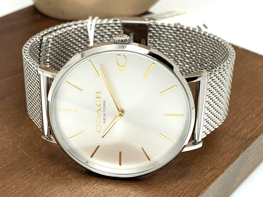 Coach Charles Silver Dial Silver Mesh Bracelet Watch for Men - 14602439