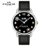 Coach Delancey Black Dial Black Leather Strap Watch for Women - 14502780