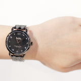 Coach Delancey Black Dial Black Steel Strap Watch For Women - 14502812