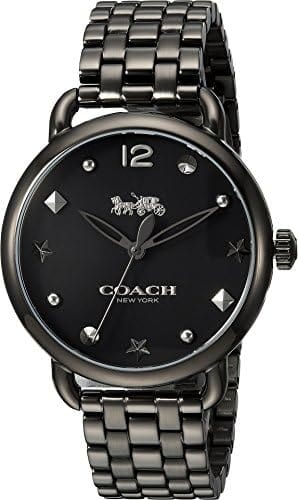 Coach Delancey Black Dial Black Steel Strap Watch For Women - 14502812