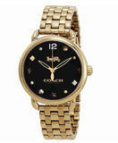 Coach Delancey Black Dial Gold Stainless Steel Strap Watch For Women - 14502813
