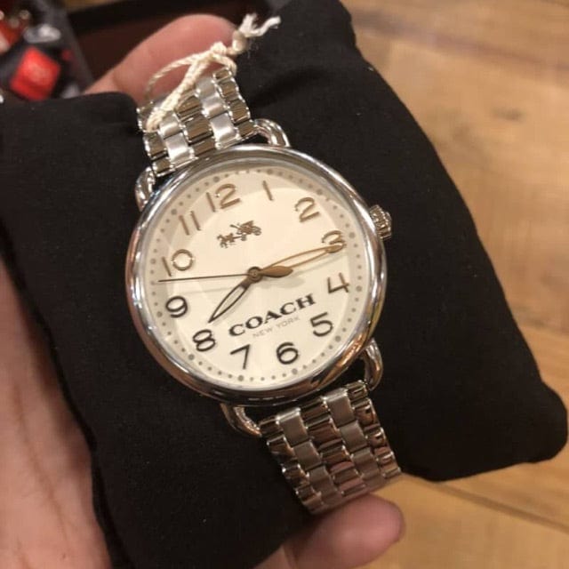 Coach Delancey Classic White Dial Silver Steel Strap Watch for Women - 14502260
