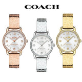 Coach Delancey Diamonds Silver Dial Gold Steel Strap Watch for Women - 14502354
